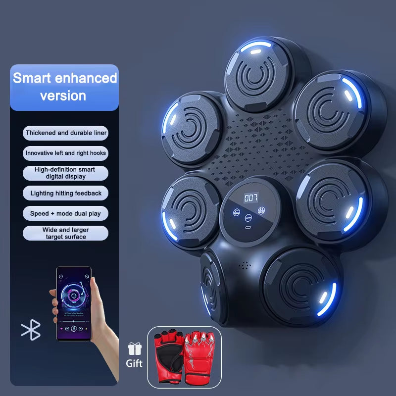 2025 Smart Music Boxing Machine – Bluetooth Wall-Mounted Punching Trainer