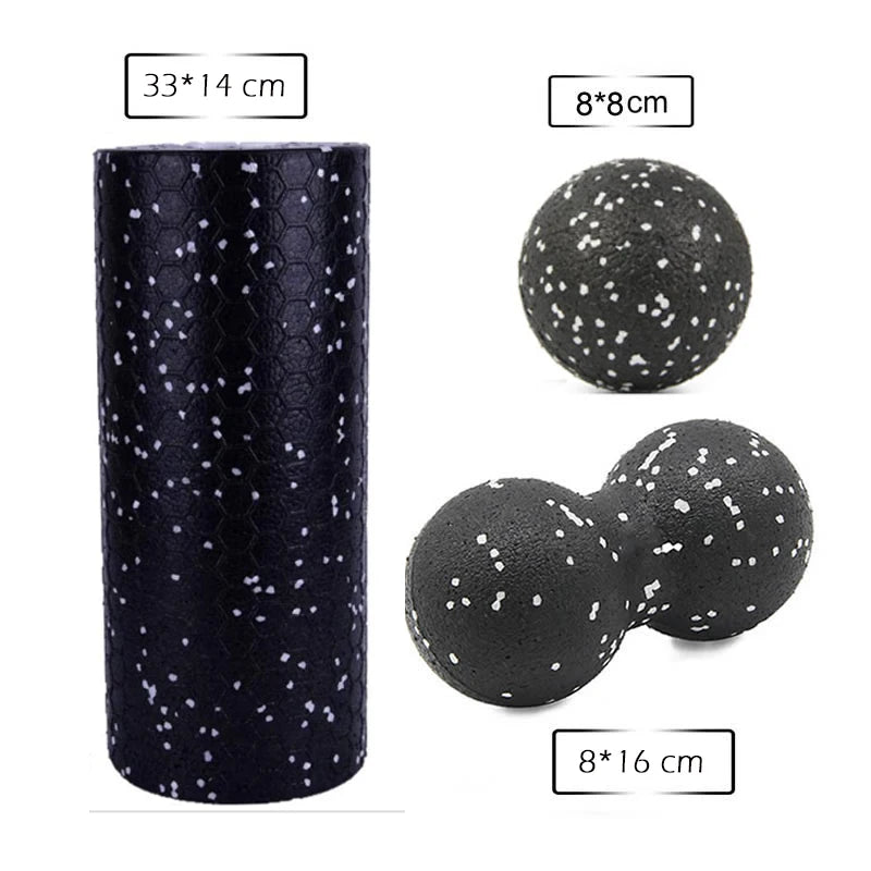Foam Roller + Massage Ball Set – Fitness Mobility Tool for Yoga, Physical Therapy, and Pain Relief