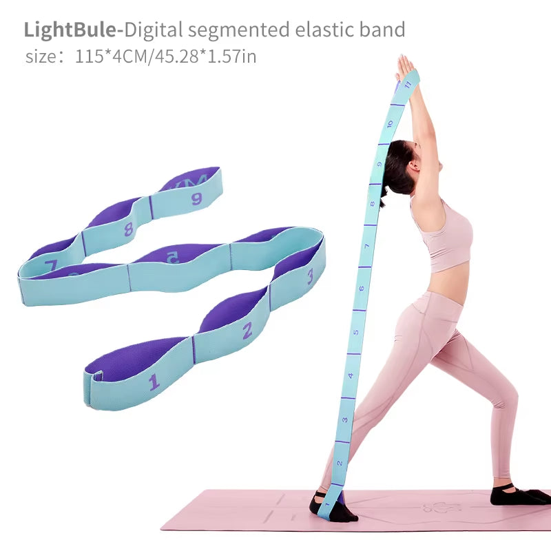 Elastic Yoga Stretching Strap with Loops