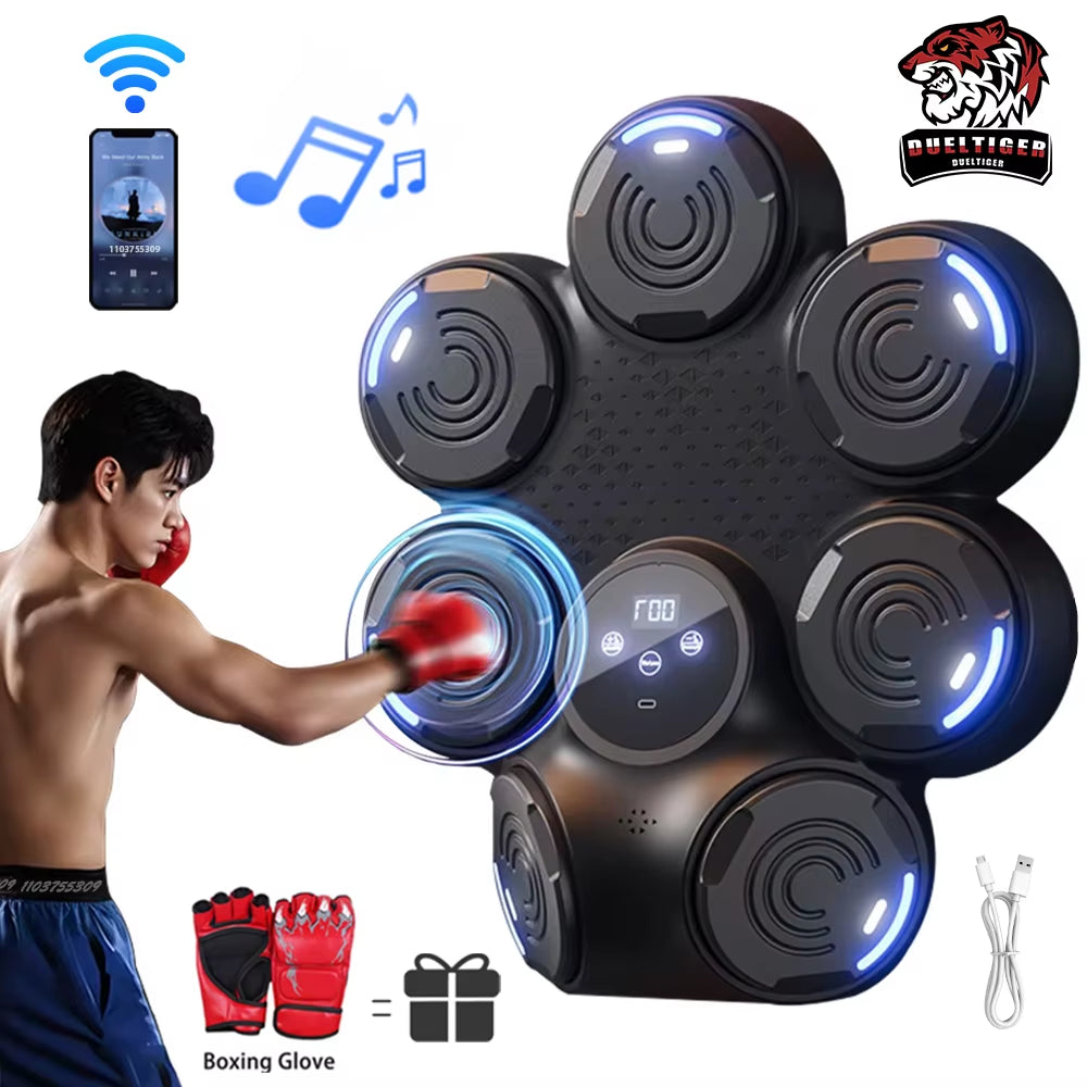 2025 Smart Music Boxing Machine – Bluetooth Wall-Mounted Punching Trainer