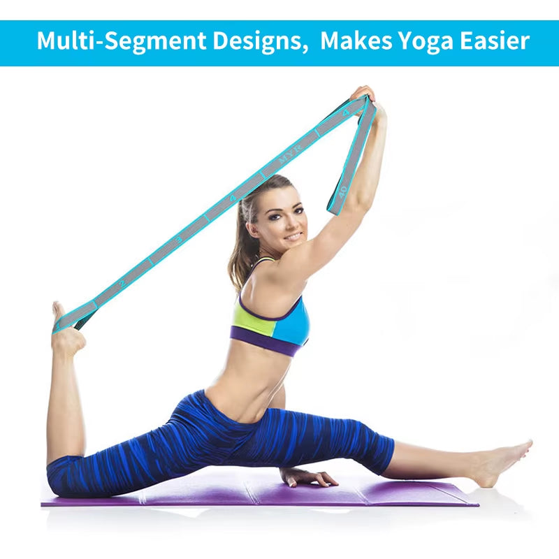 Elastic Yoga Stretching Strap with Loops