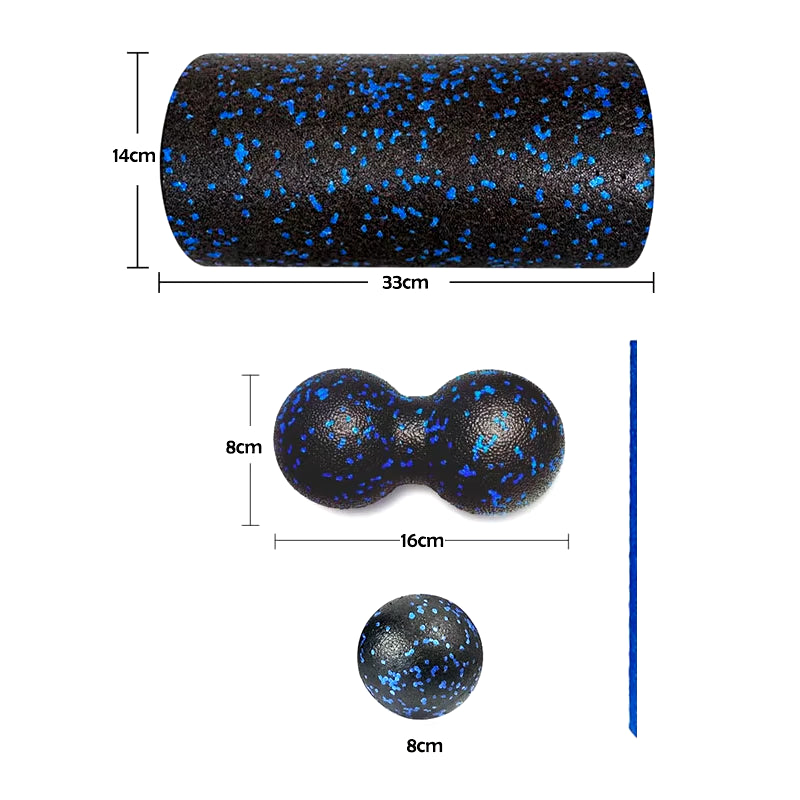 Foam Roller + Massage Ball Set – Fitness Mobility Tool for Yoga, Physical Therapy, and Pain Relief