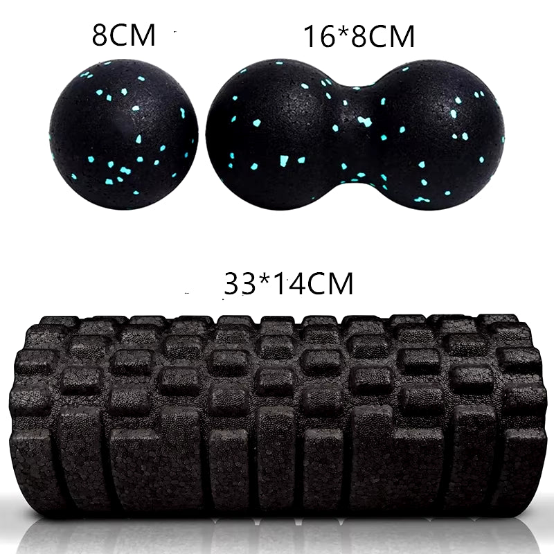 Foam Roller + Massage Ball Set – Fitness Mobility Tool for Yoga, Physical Therapy, and Pain Relief