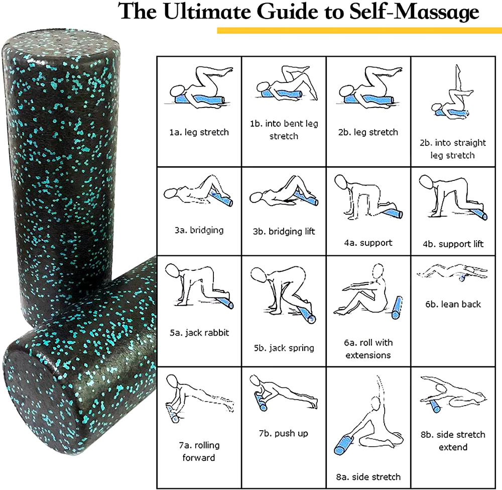 Foam Roller + Massage Ball Set – Fitness Mobility Tool for Yoga, Physical Therapy, and Pain Relief