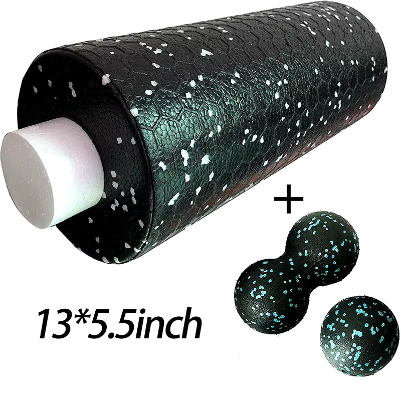 Foam Roller + Massage Ball Set – Fitness Mobility Tool for Yoga, Physical Therapy, and Pain Relief