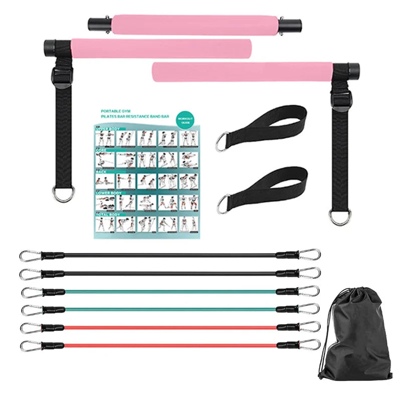 Portable Pilates Tensioner Kit with Latex Resistance Band – Complete Fitness Solution