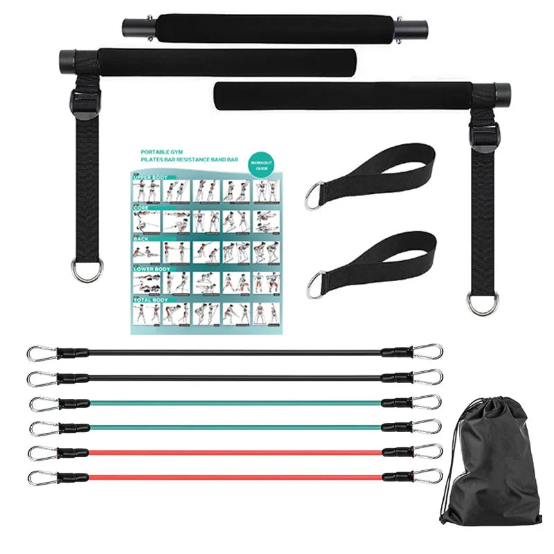 Portable Pilates Tensioner Kit with Latex Resistance Band – Complete Fitness Solution