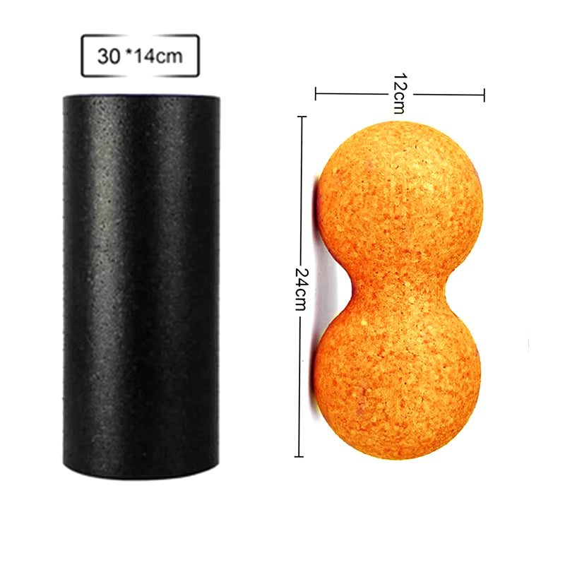 Foam Roller + Massage Ball Set – Fitness Mobility Tool for Yoga, Physical Therapy, and Pain Relief