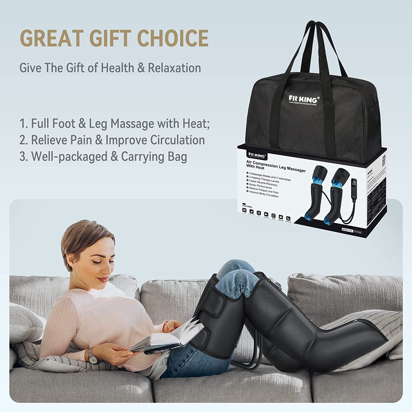 Full Leg and Foot heated Compression Boots for Foot, Calf, and Thigh