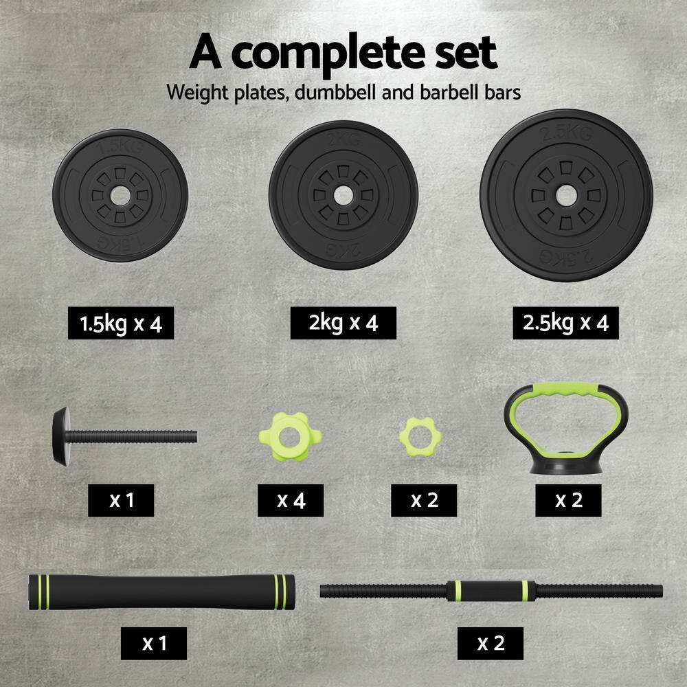 Everfit 7-in-1 Weight Set – Compact 25kg Weightlifting Solution