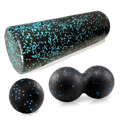 Foam Roller + Massage Ball Set – Fitness Mobility Tool for Yoga, Physical Therapy, and Pain Relief