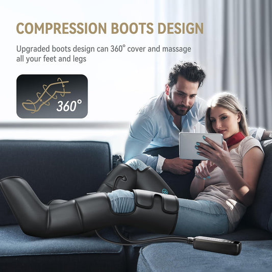 Full Leg and Foot heated Compression Boots for Foot, Calf, and Thigh 