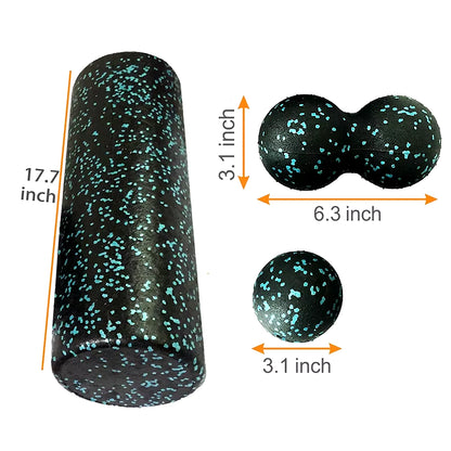 Foam Roller + Massage Ball Set – Fitness Mobility Tool for Yoga, Physical Therapy, and Pain Relief