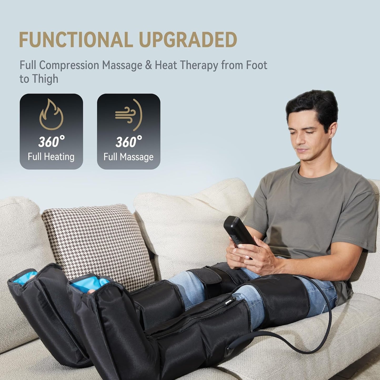 Full Leg and Foot heated Compression Boots for Foot, Calf, and Thigh 