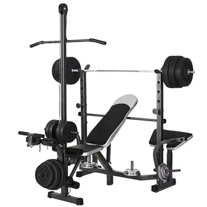 2024 Adjustable Barbell Bench Press & Squat Rack – Ultimate Home Gym Fitness Solution