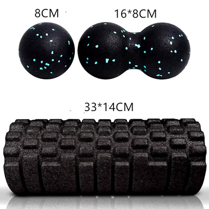 Foam Roller + Massage Ball Set – Fitness Mobility Tool for Yoga, Physical Therapy, and Pain Relief