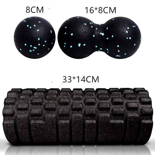 Foam Roller + Massage Ball Set – Fitness Mobility Tool for Yoga, Physical Therapy, and Pain Relief