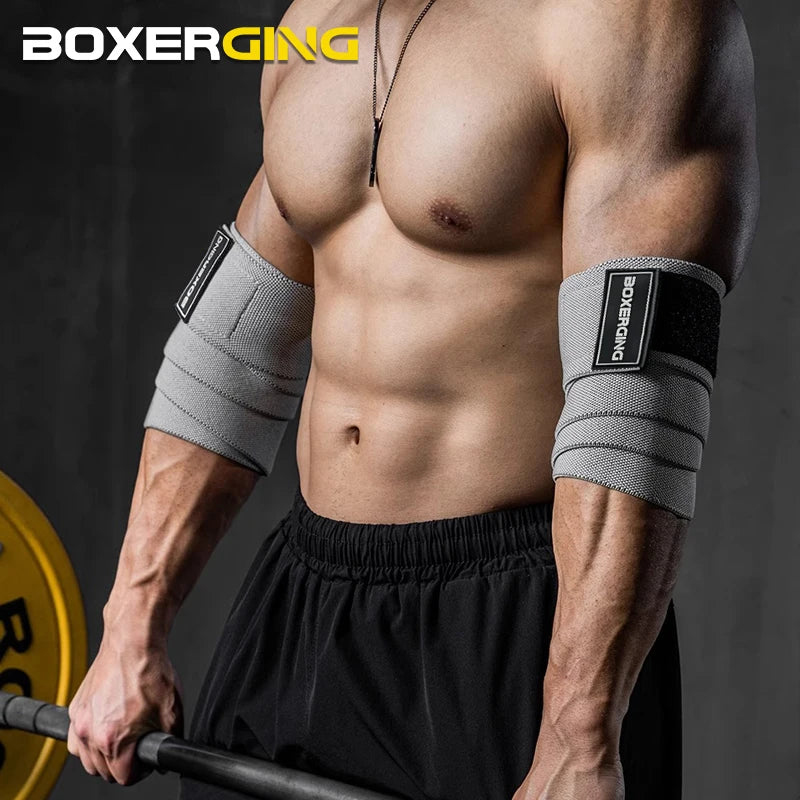 A Pair Premium Elbow Wraps - BOXERGING Support Straps for Weightlifting & Fitness