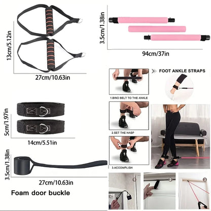 Portable Pilates Tensioner Kit with Latex Resistance Band – Complete Fitness Solution
