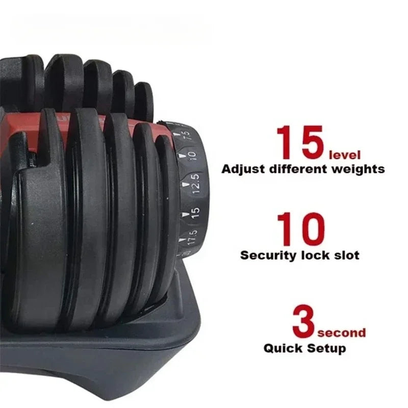 Commercial Cast Iron Adjustable Dumbbell Set – 24kg Pair