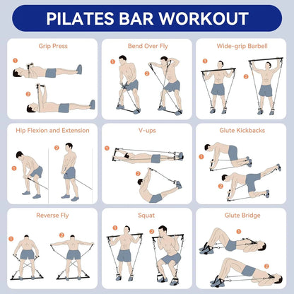 Portable Pilates Tensioner Kit with Latex Resistance Band – Complete Fitness Solution