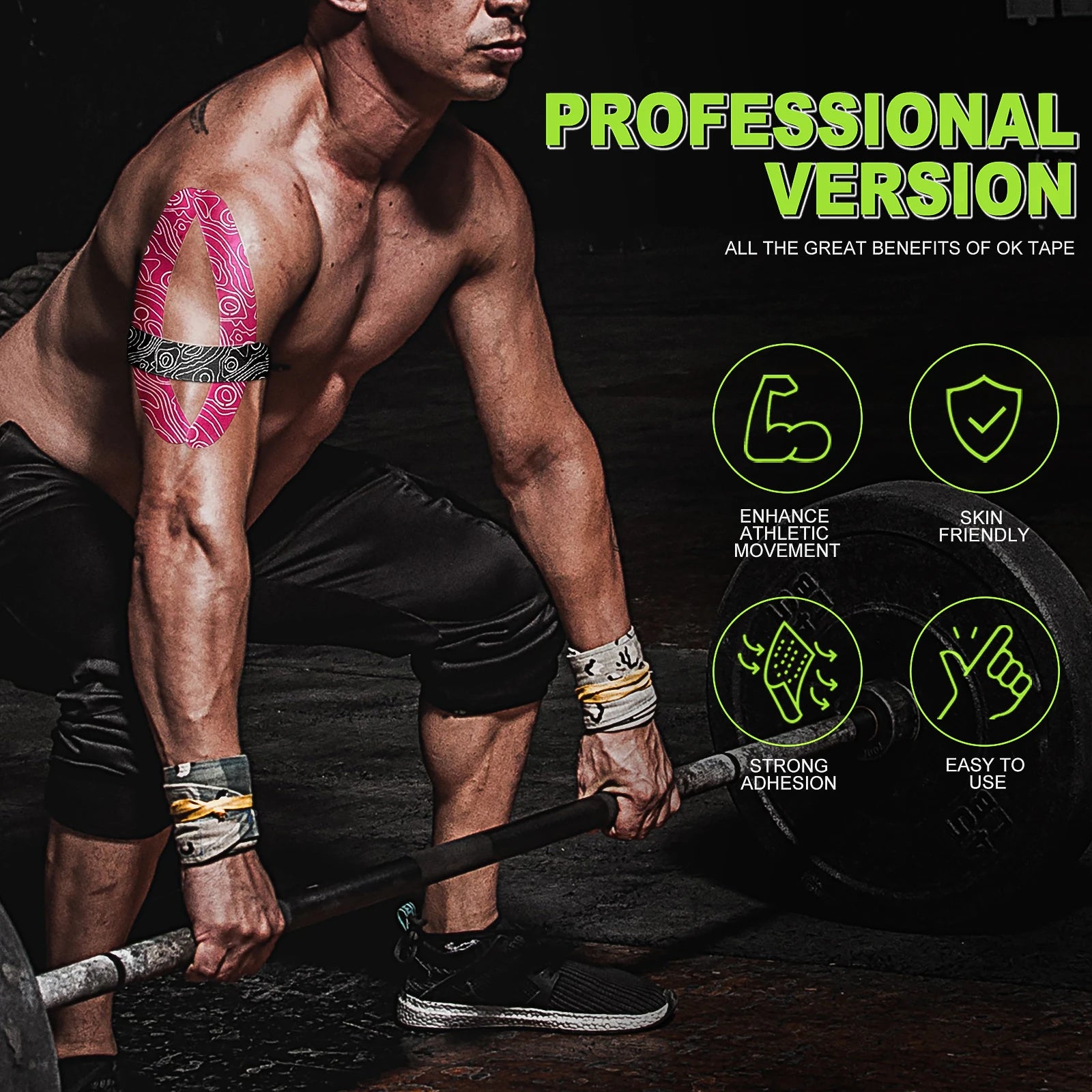 PRO Kinesiology Tape - Free Cut Breathable Waterproof Elastic Bandage
