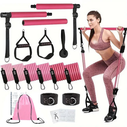 Portable Pilates Tensioner Kit with Latex Resistance Band – Complete Fitness Solution