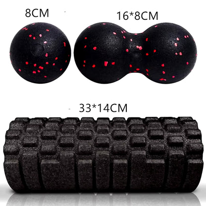 Foam Roller + Massage Ball Set – Fitness Mobility Tool for Yoga, Physical Therapy, and Pain Relief