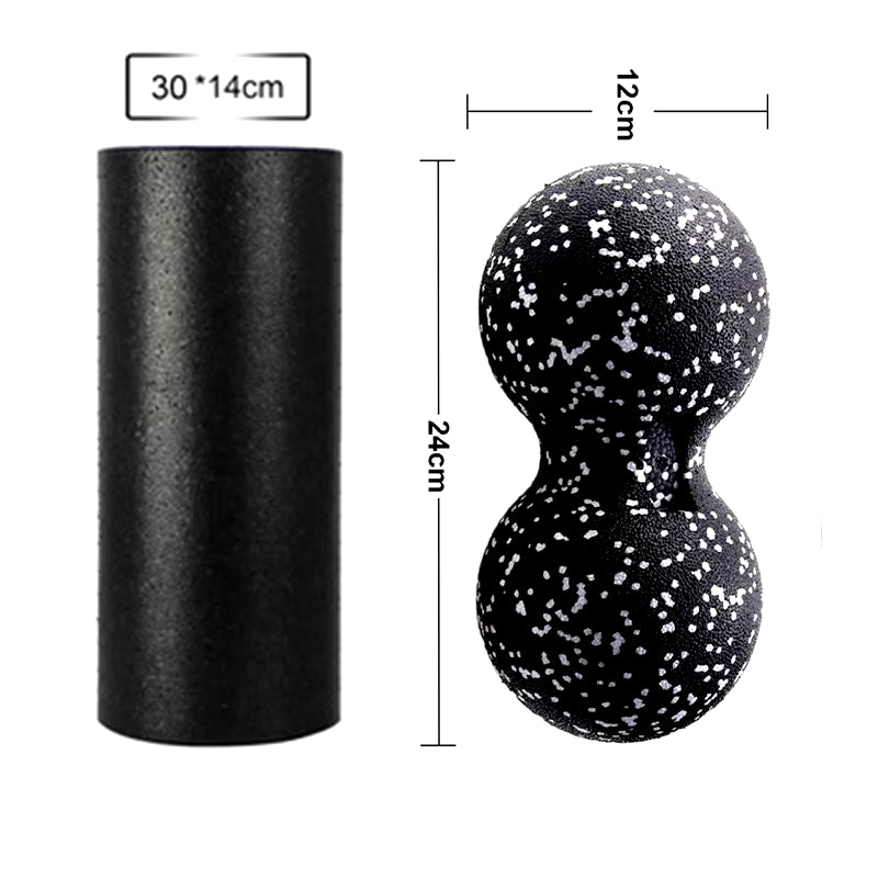 Foam Roller + Massage Ball Set – Fitness Mobility Tool for Yoga, Physical Therapy, and Pain Relief