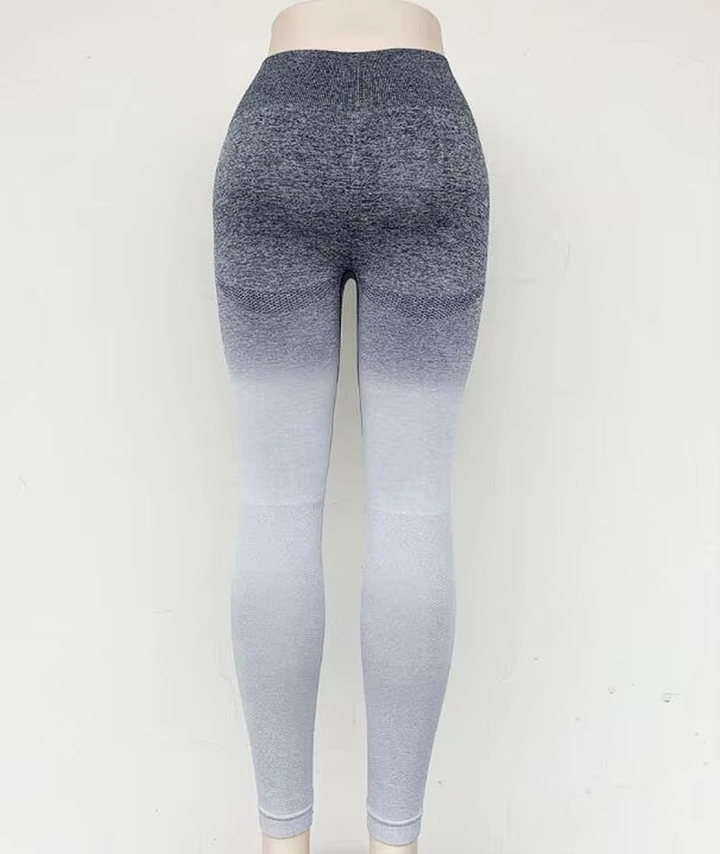 Women's Sport Yoga Gradient Color Energy Leggings - Workout & Running Tights