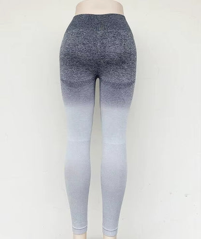 Women's Sport Yoga Gradient Color Energy Leggings - Workout & Running Tights
