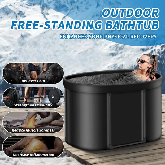 Ice Bath Tub – Portable Bathtub for Cold & Hot Therapy, Heavy-Duty Foldable Barrel for Home, Gym or Outdoor Use