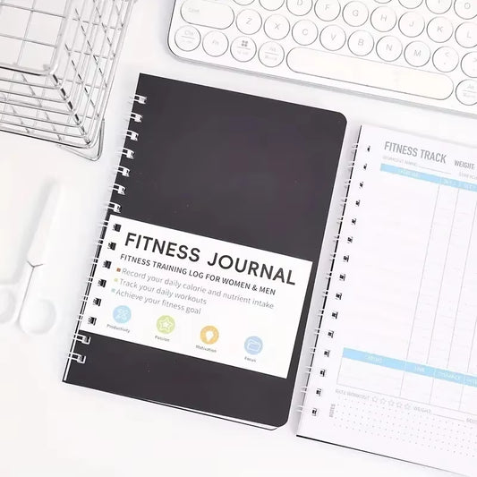Spiral Fitness Journal Notebook – Daily Exercise & Nutrition Planner