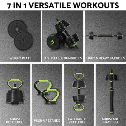 Everfit 7-in-1 Weight Set – Compact 25kg Weightlifting Solution